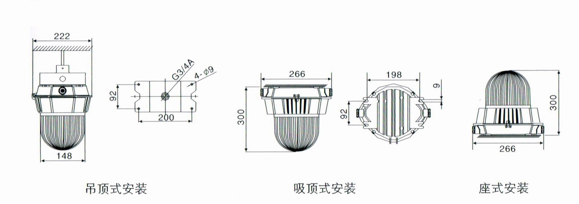 防眩泛光燈安裝示意圖